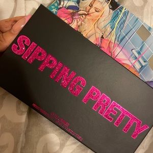 Kylie sipping pretty eyeshadow palette